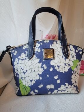 Dooney & Bourke Blue Floral Hydrangea Satchel